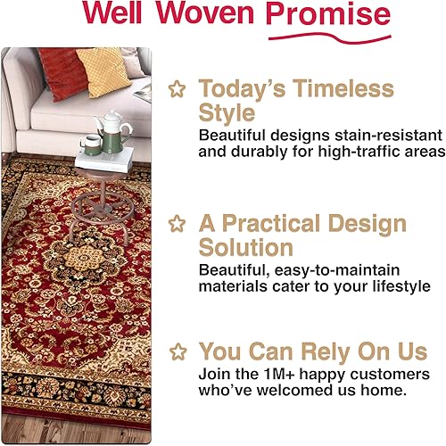 Miniatura 8 de Well Woven Alfombra oriental con diseño de flores persas, Tradicional