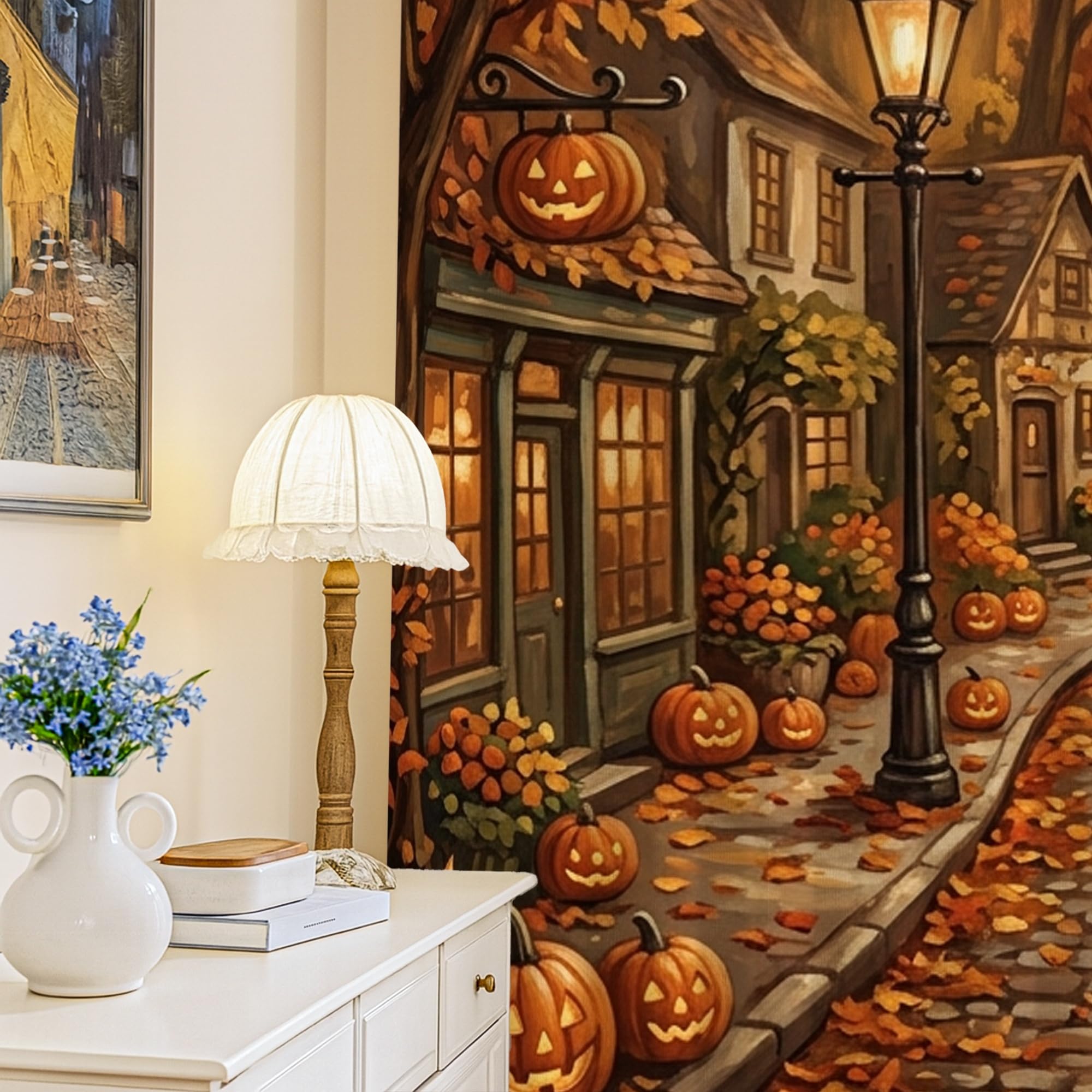 Rideaux occultants citrouilles orange automne 132x213cm