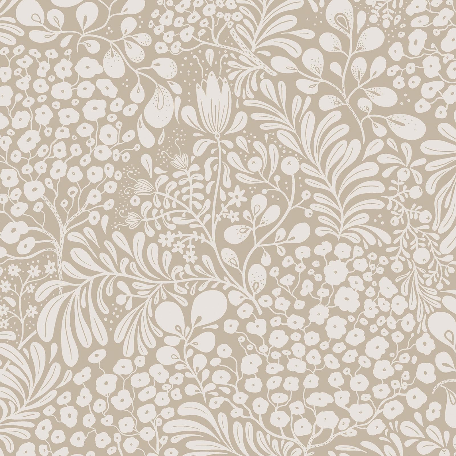 LiKiLiKi Klebefolie Möbel Beige Tapete 41cm x 10m Blumen und Blätter Motivtapeten Tapete Selbstklebend Abwaschbare und Wasserfest Dekorfolie für Möbel Wand Schlafzimmer Wohnzimmer
