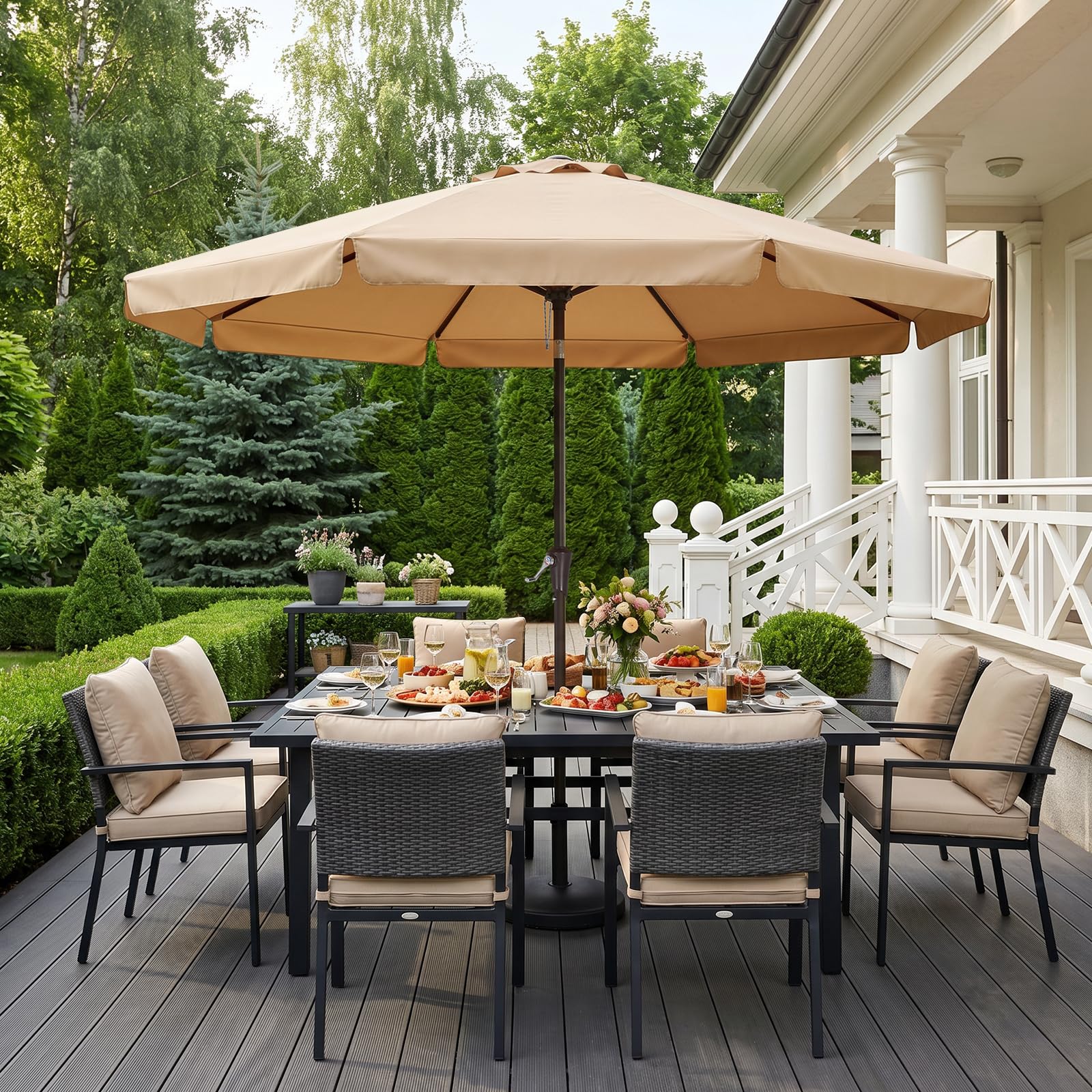 Amazon.com : ABCCANOPY 11ft Scalloped Patio Umbrella, Outdoor Table Umbrella with Tilt and Crank, Fiberglass Ribs Deck Umbrella for Patio, Pool, Garden, Picnic (Khaki) : Patio, Lawn & Garden Amazon.com : ABCCANOPY 11ft Scalloped Patio Umbrella, Outdoor Table Umbrella with Tilt and Crank, Fiberglass Ribs Deck Umbrella for Patio, Pool, Garden, Picnic (Khaki) : Patio, Lawn & Garden