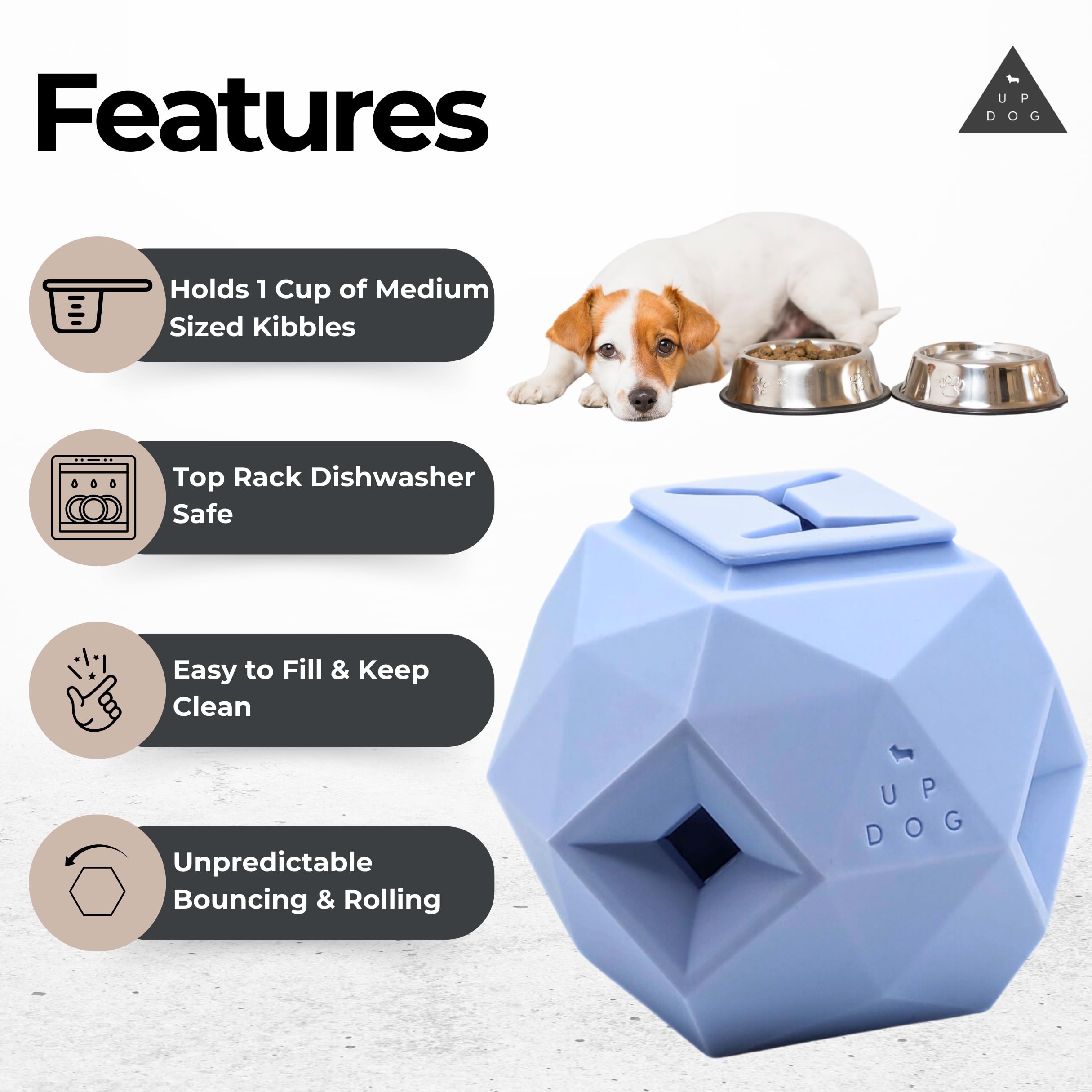 The Odin - Rompecabezas dispensador de golosinas, juguete interactivo para perros, azul claro
