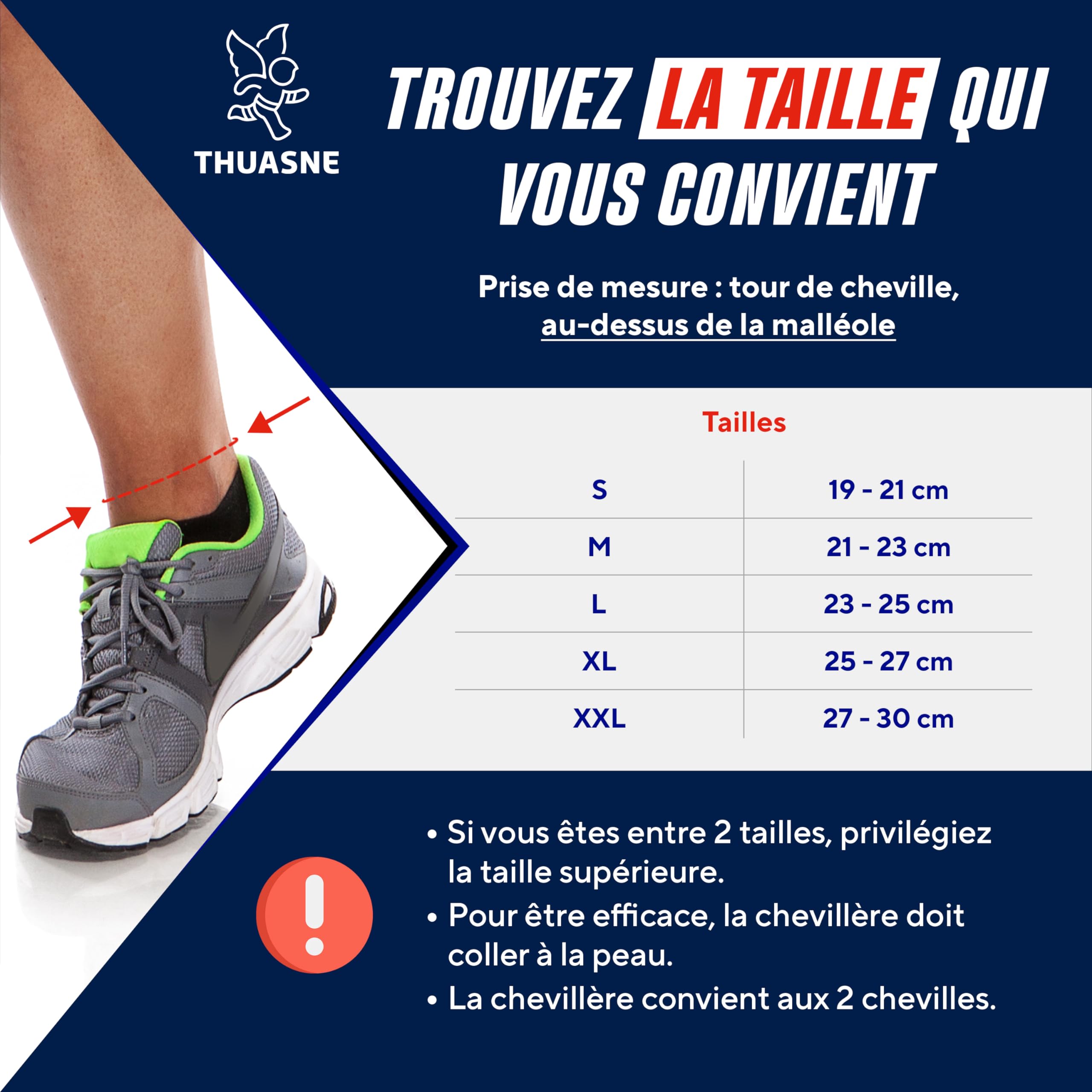 Thuasne Sport - Chevillère Strapping Novelastic - Entorse Ligaments Latéraux Interne ou Externes, Cheville Instable - Indice de maintien 4/5 - Dispositif Médical CE - S