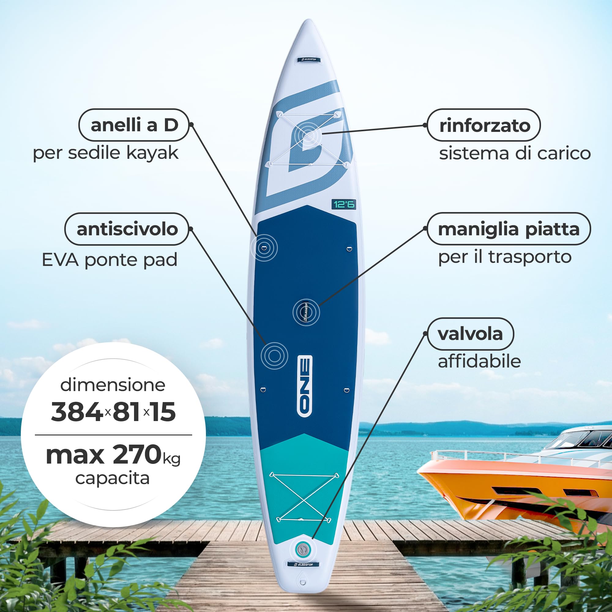 ONE Tavola SUP gonfiabile Allround & Touring 329-384 cm