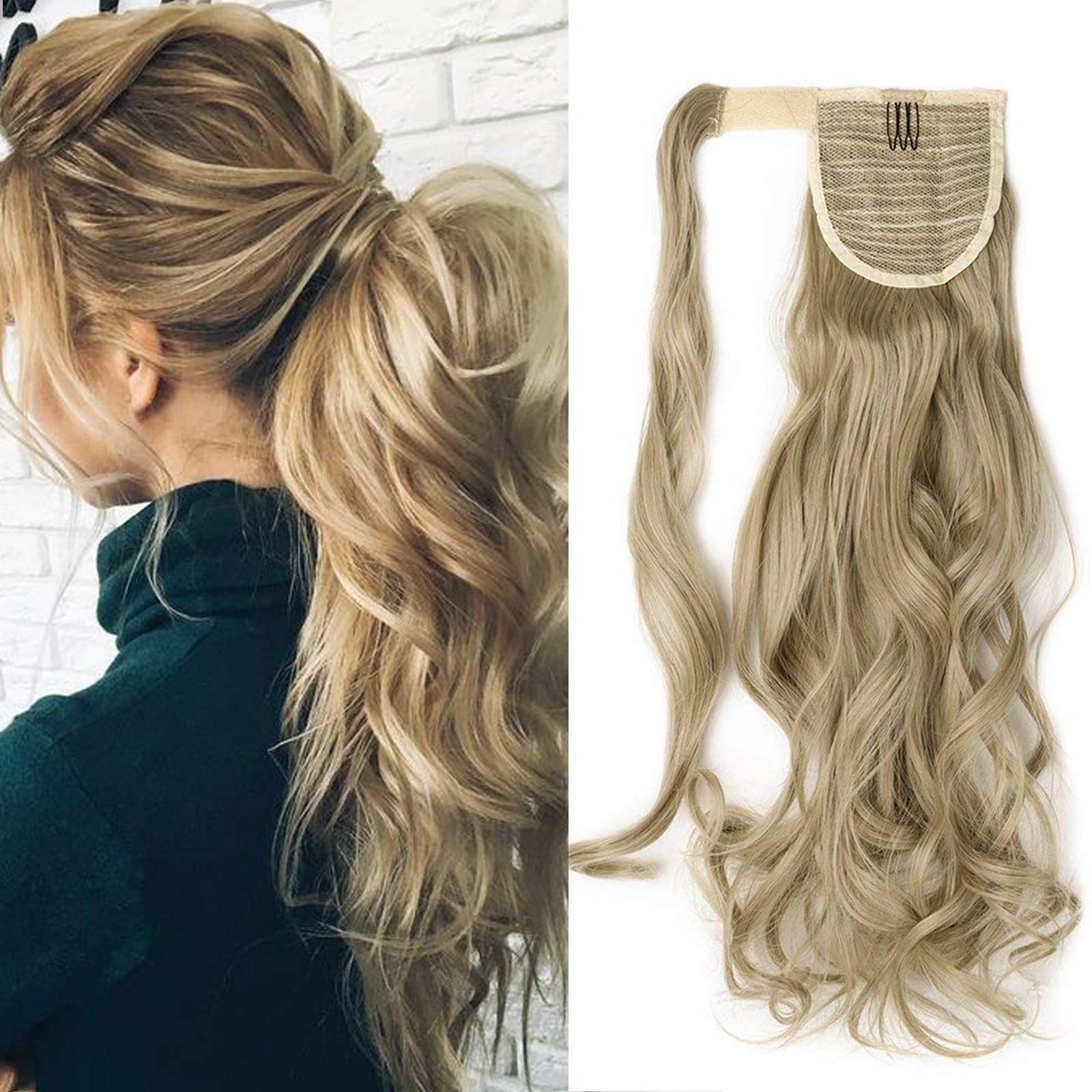 32"(81cm) SEGO Coleta Postiza Larga Pelo Sintético Se Ve Natural [Castaño Oscuro] Extensiones de Cabello Clip Cola Lisa Ponytail Extension (140g) — view 23