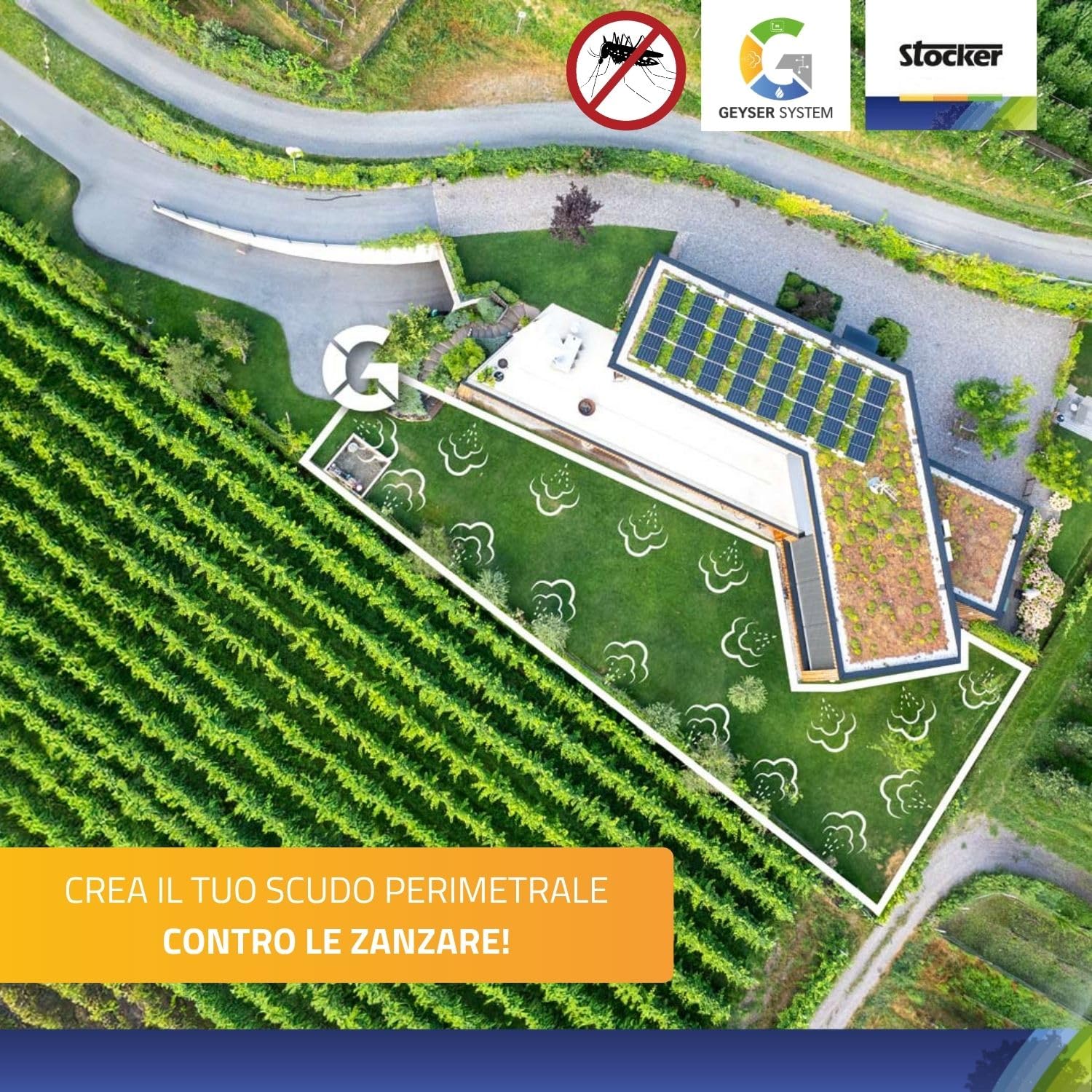 STOCKER - Kit Antizanzare Professionale 40004 1 L Zanzaricida Linea Etokraft Pyrecip Blu Micro E + 1 L Disabituante zanzare Florifens Barriera Vegetale - Trattamento per Aree Esterne e Giardino