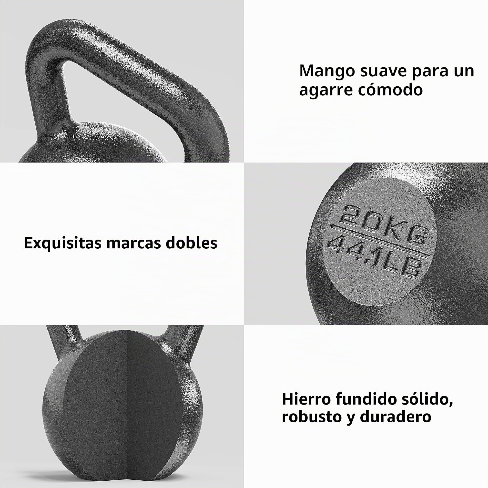 PROIRON Pesa Rusa de Hierro Fundido, Kettlebell para fisicoculturismo y Entrenamiento con Pesas (4-24kg)