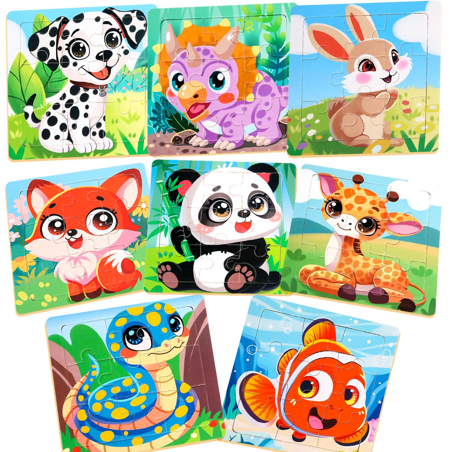 Amazon.com: Puzzles for Toddlers 2-4, 9 Piece Animal Wooden Jigsaw