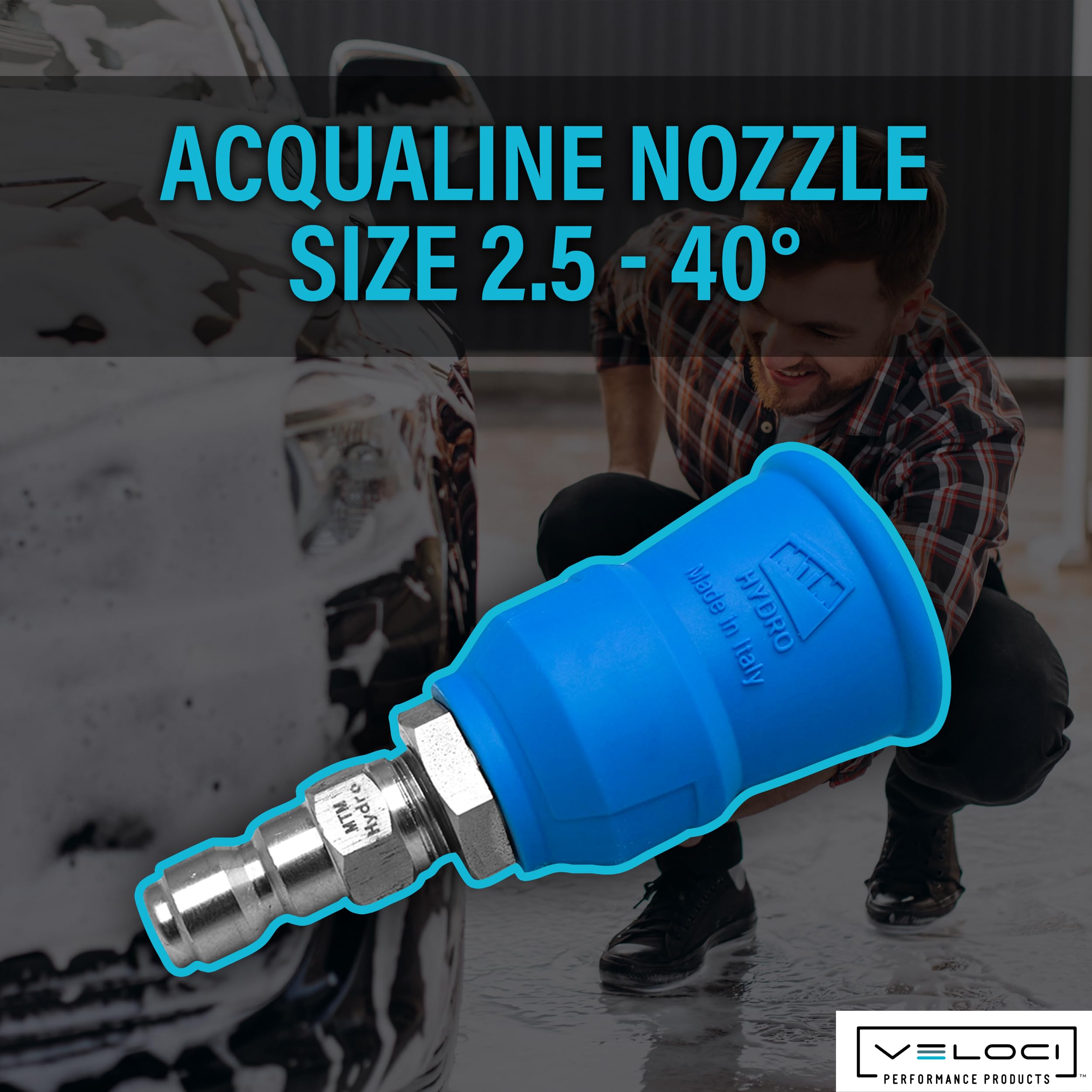 MTM Hydro Acqualine - Protector de boquilla para lavadora a presión con enchufe de acoplamiento rápido de 1/4 pulgadas, grado comercial de 40 grados 2.5