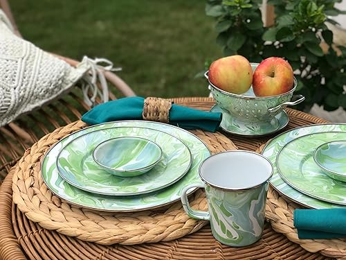 Miniatura 3 de Golden Rabbit Enamelware - Juego de 4-16oz Latte Tazas (Modern Monet)