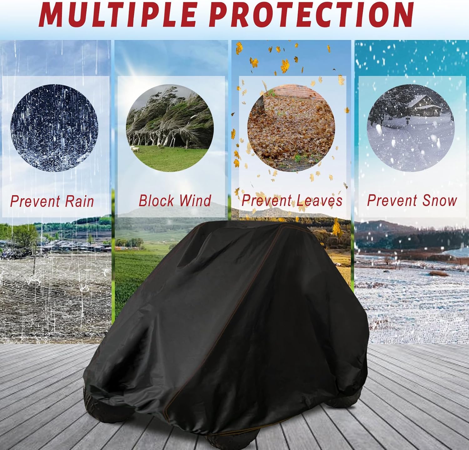 Large Go Kart Cover,XL 2 Seater Go Kart Covers Waterproof 420D Oxford Go Cart Car Cover,75"L x 51"W x 51"H GO Kart Accessories for TrailMaster 200R Co-leman Baja Massimo 125 Hammerhead kandi