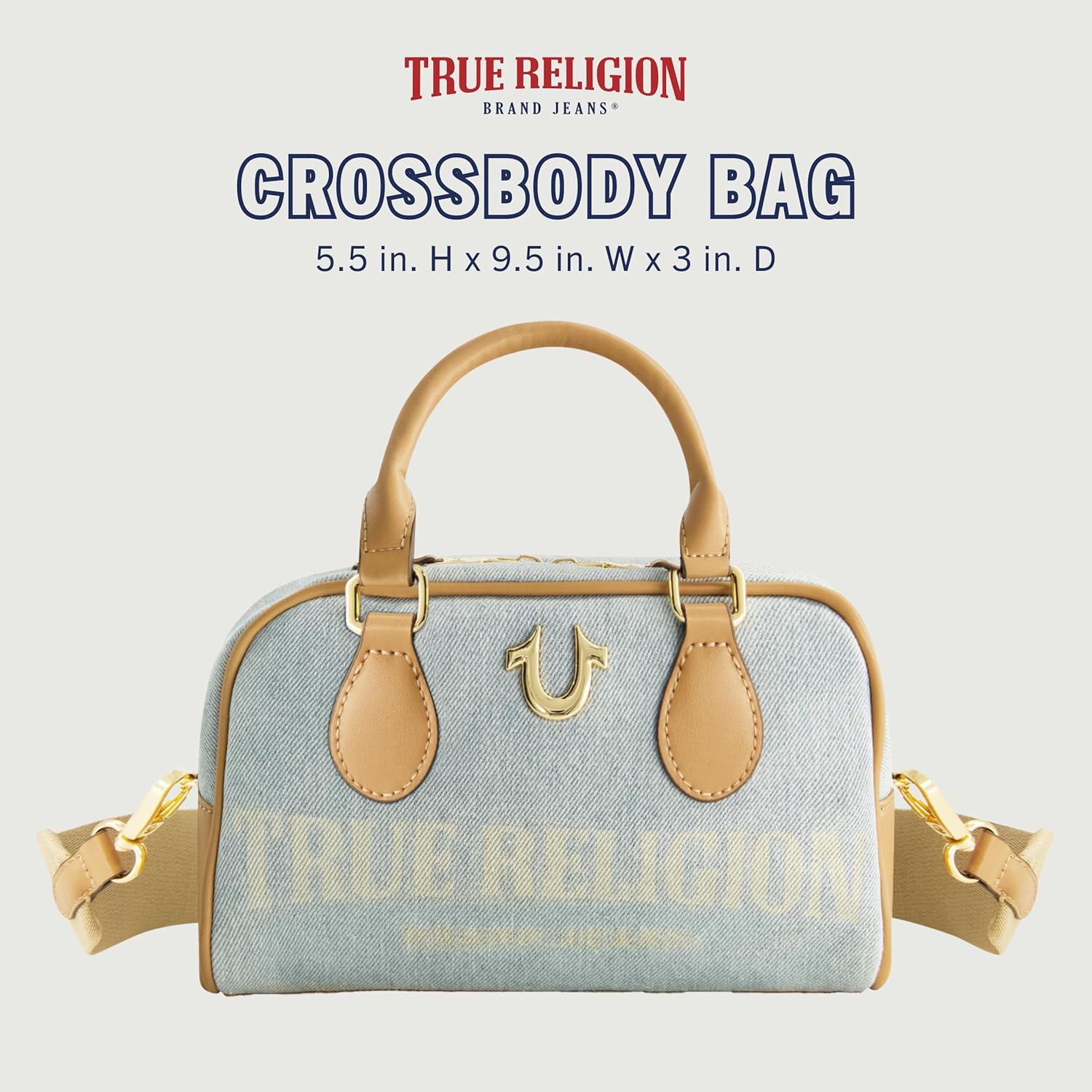 True Religion Satchel Bag, Women's Faux Leather Crossbody Purse with Adjustable Shoulder Strap - Image 2