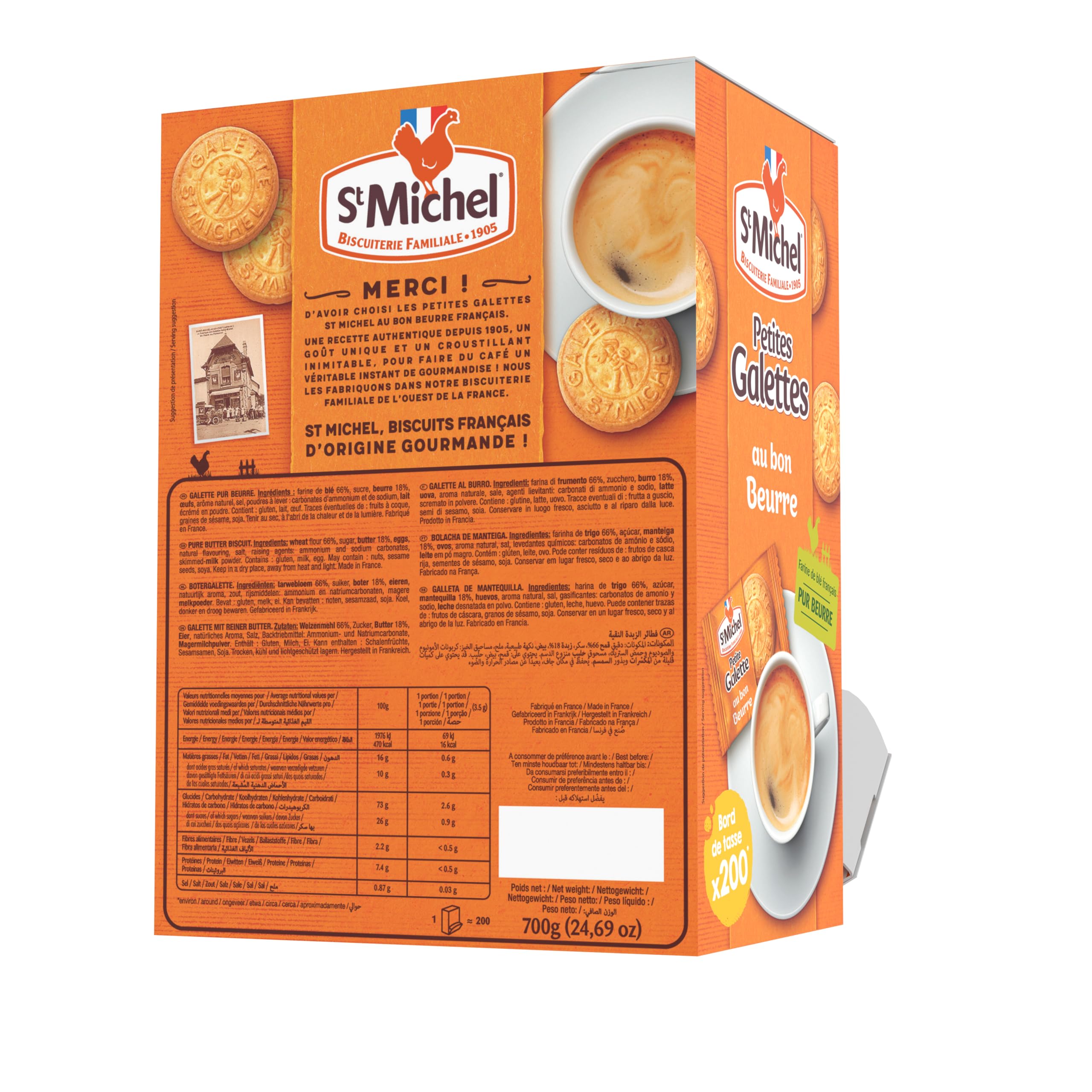 St Michel - Distribuidor de Galletas Pequeñas Naturales - 400 Galletas