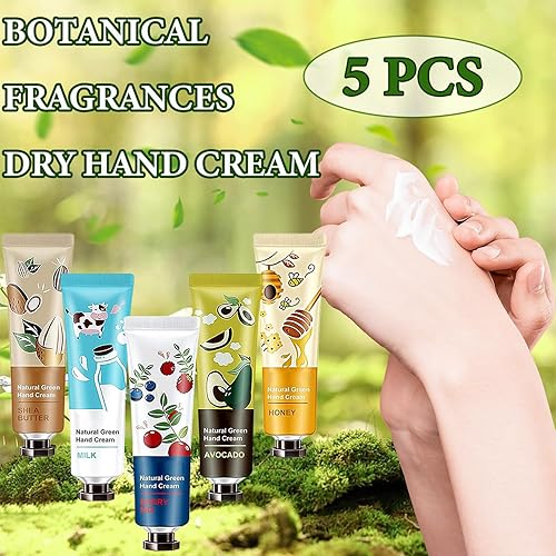 Miniatura 9 de DuoZeng 10 piezas de crema de manos con fragancia vegetal para manos secas, crema hidratante para manos, juego de regalos de viaje, crema para el