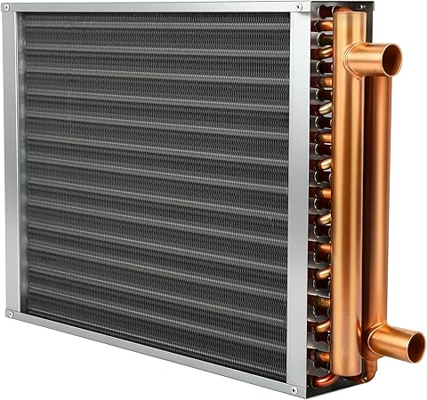 14x16 Heat Exchanger Water To Air, Forced Air Heating with 1" Copper Ports Hot Water Coil for Outdoor Wood Furnaces, Residential Heating.