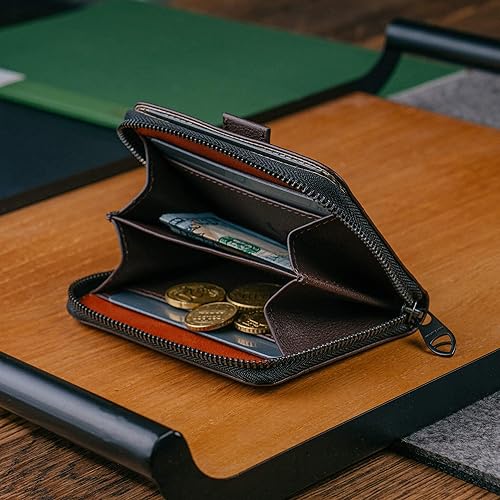 Miniatura 5 de Vaultskin Mayfair Premier - Cartera de piel con cremallera, máxima seguridad RFID, optimizada para estilo y funcionalidad para hombres y mujeres