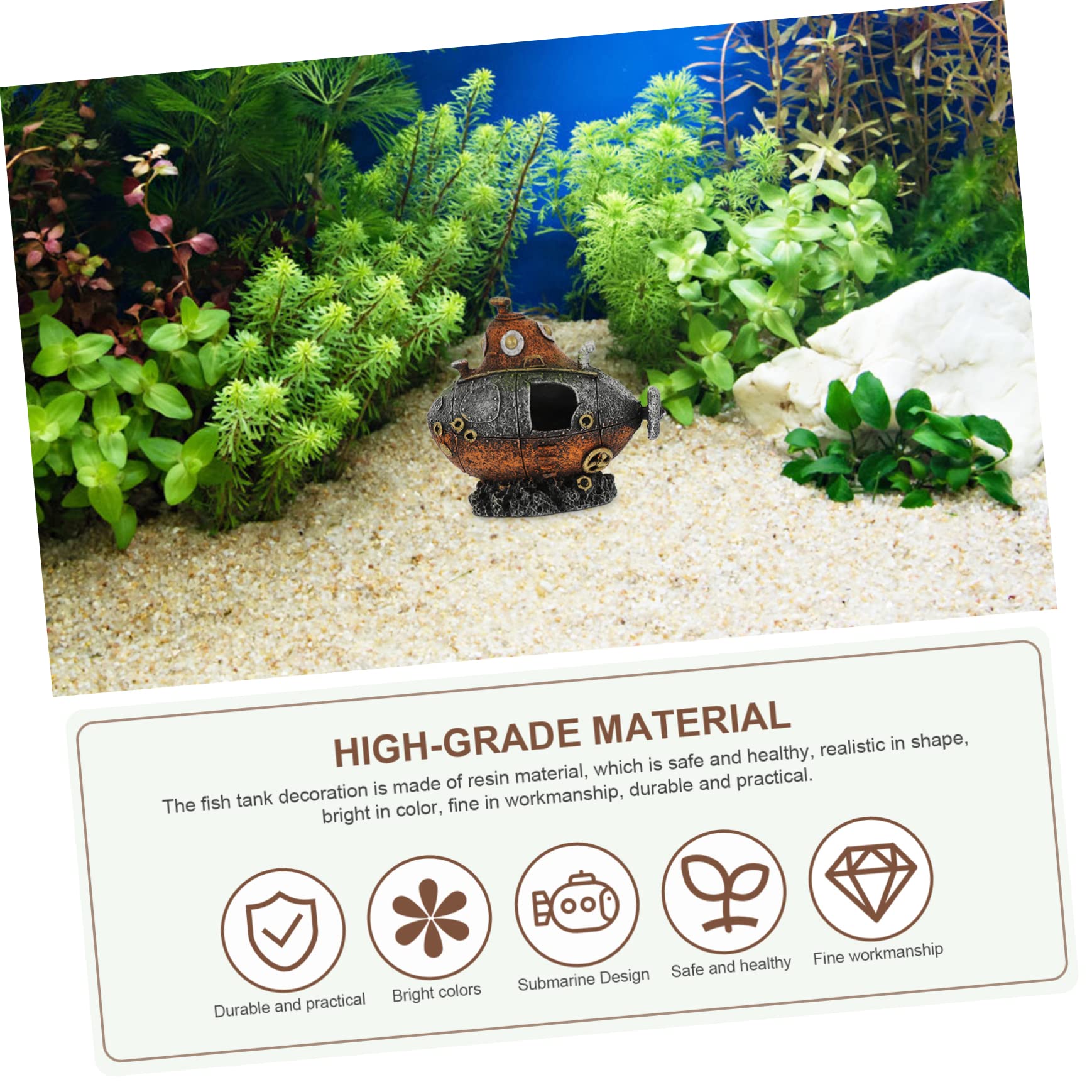 Mipcase 3 Pièces Cachette D'aquarium Cachette De Crevettes Bateau Ornement De Paysage D'aquarium Décor Réservoir Attraper Grotte De Pisciculture Méduse Maison De Crevettes Vide Air Résine