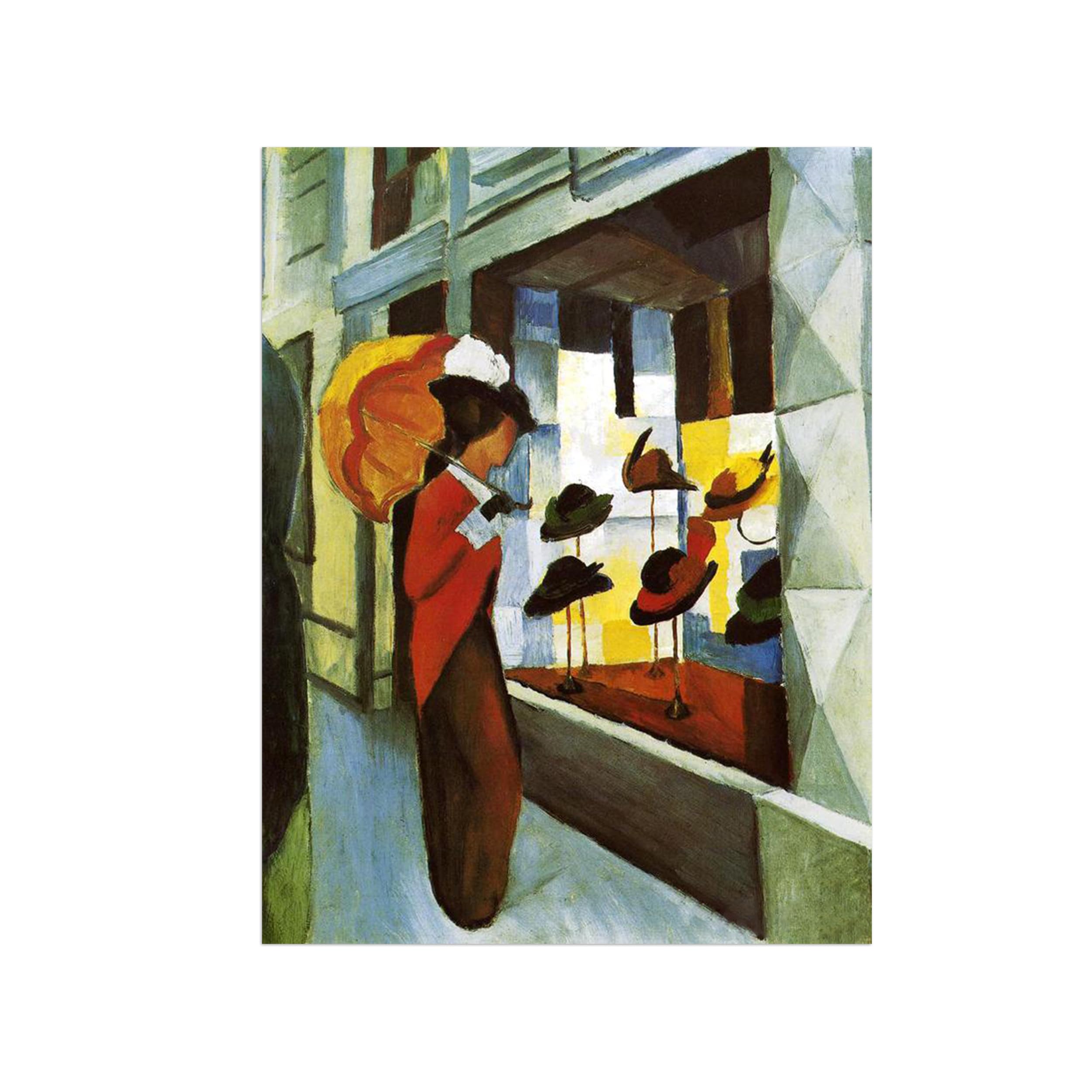 Sdyskkug Unframed August Macke Famous Wall Art For Living Room. Hat Shop. Canvas Artwork Picture. Prints Reproduction Modern Home Decor 50X40cm