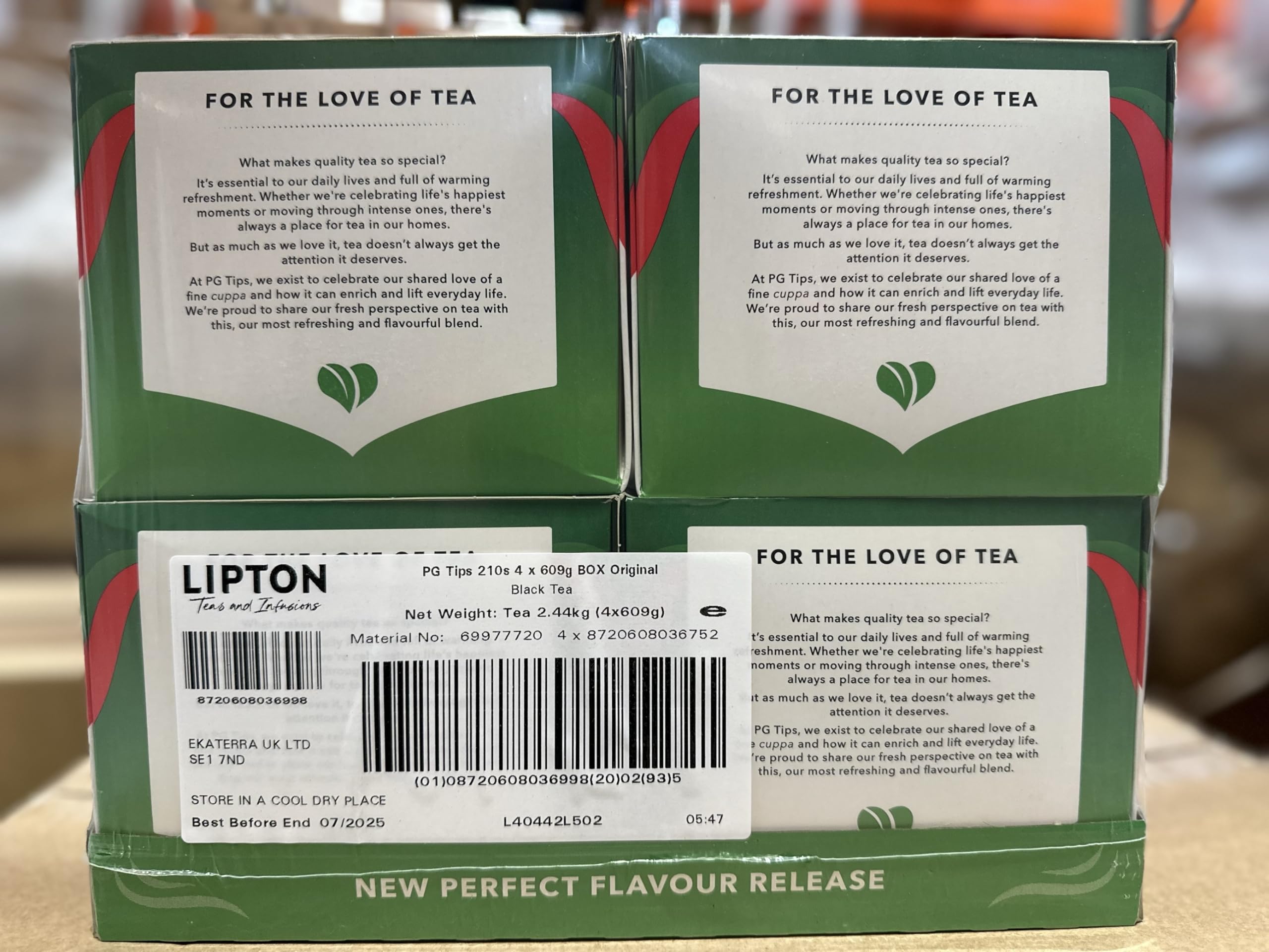 PG Tips Original | Bolsas de té negro a granel | Refrescantes, sabrosas y con cuerpo | Ideal para descansos de oficina y catering, celebraciones, té de la tarde | 4 x 210 | 840 bolsitas de té