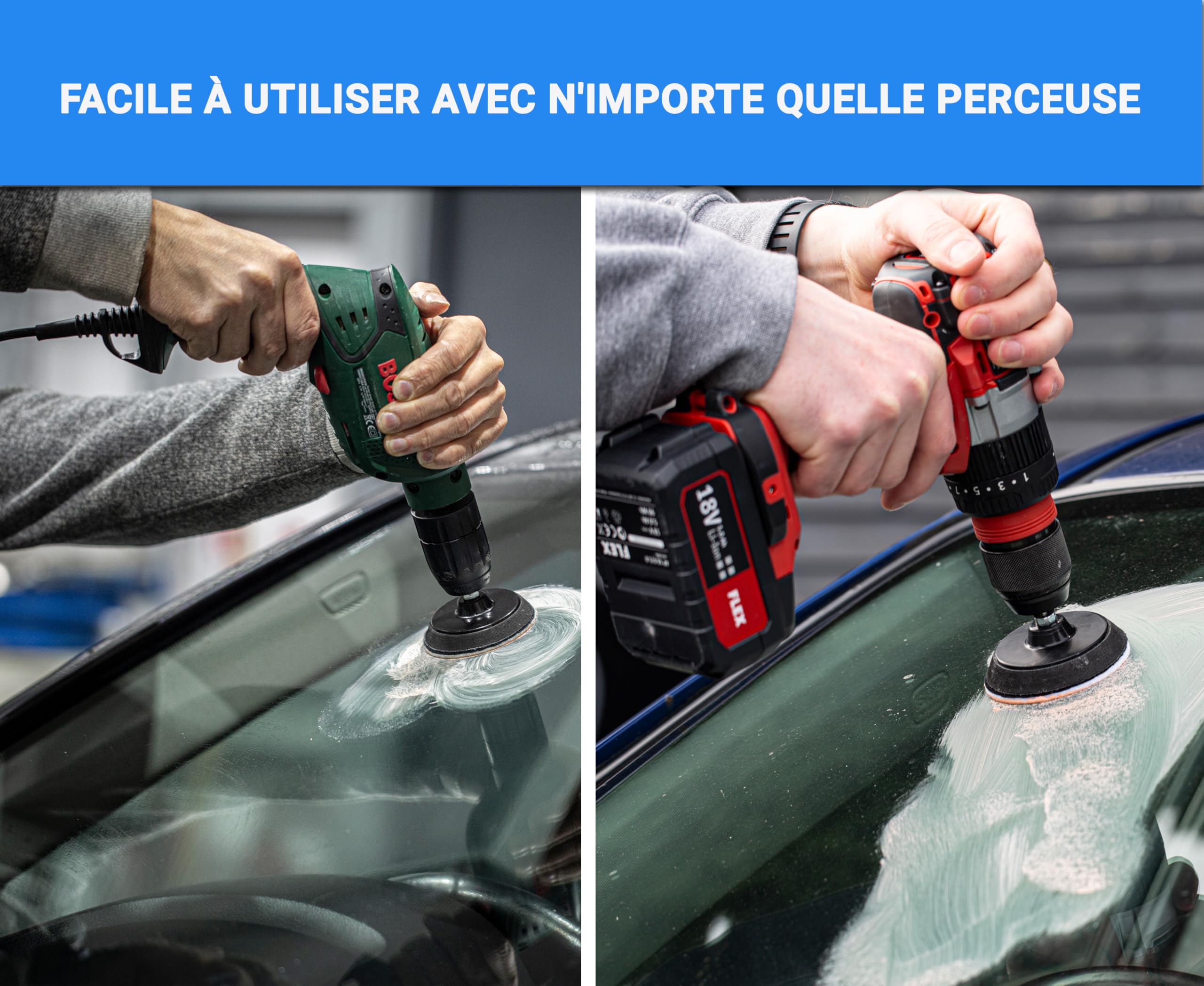 Patin de support auto-agrippant 75 mm pour perceuse Glass Polish