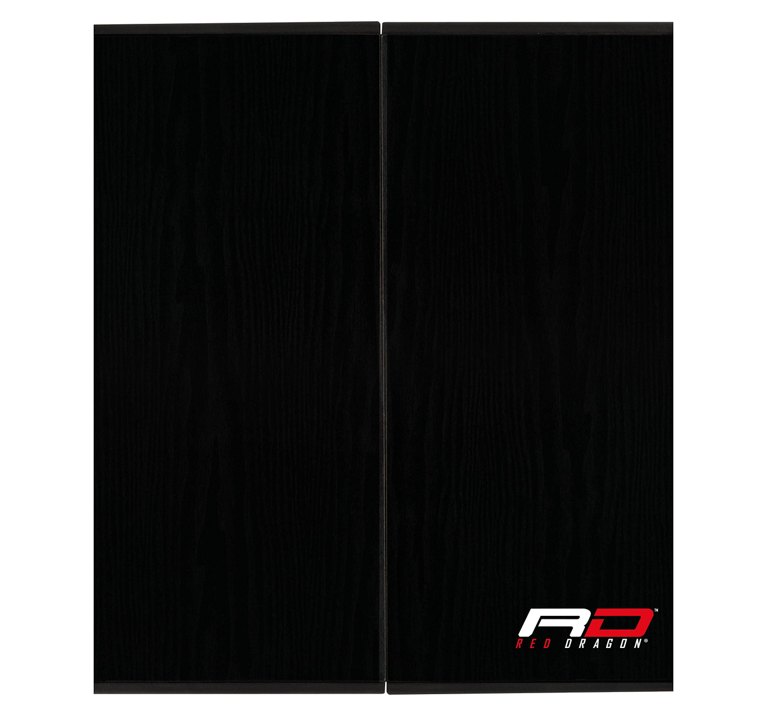 Red Dragon Armadietto per bersaglio per freccette, design sportivo moderno, adatto per Winmau, Red Dragon e Nodor Board, 61 x 70 x 2,54 cm, nero
