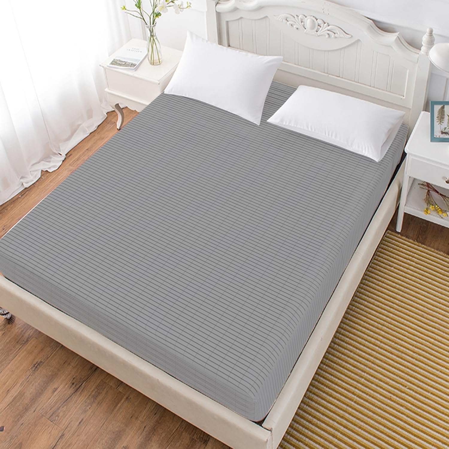 GRUENERDE Grounding Bed Sheet, Grounding Mat Earthing UK with 10% Silver Fiber & 90% Organic Cotton