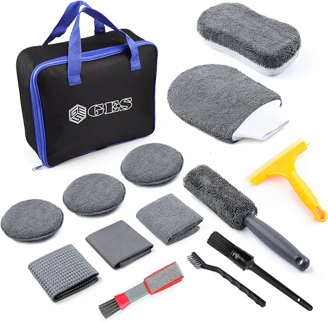 Kit de Limpieza de Coche Profesional de 12 Piezas con Microfibra