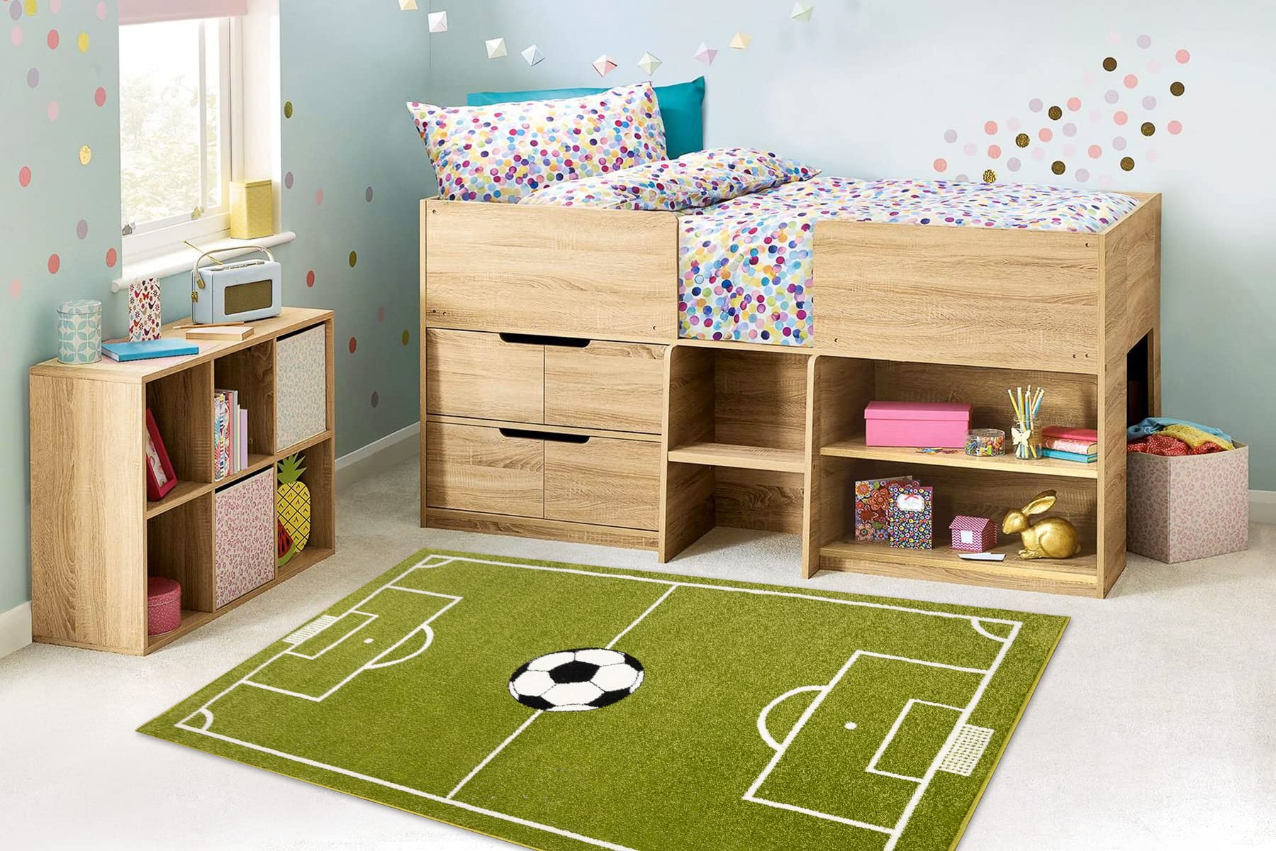 rugsx Teppich Mundial Fußballplatz, Fußball - grün 80x150 cm