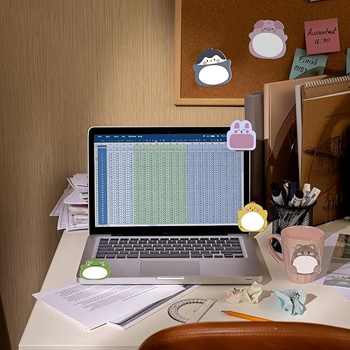 Miniatura 6 de 160 hojas de notas adhesivas de animales de dibujos animados, notas adhesivas de dibujos animados, bloc de notas autoadhesivas, marcadores de