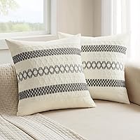 Vista 31 de MIULEE Juego de 2 fundas de almohada decorativas estilo bohemio marrón oscuro de 20 x 20 pulgadas estilo granja rústico, almohadas decorativas