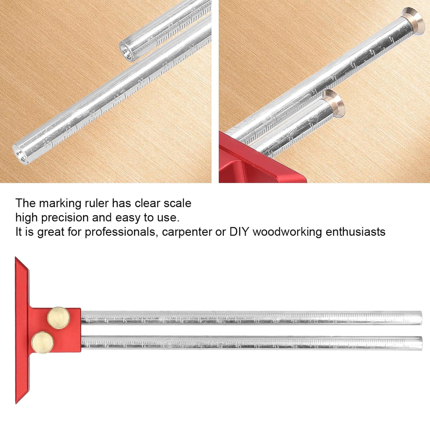 Woodworking Scriber Ruler 0-200mm Wood Marking Gauge Mortise Scribe Tool for Carpenter