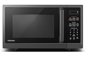 TOSHIBA ML2-EM09PA(BS) Small Countertop Microwave Oven With 6 Auto Menus, Kitchen Essentials,...