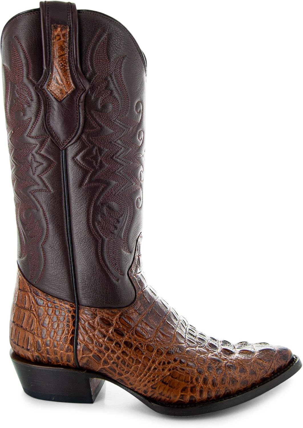 Soto Boots Men's Gator Tail Print Cowboy Boots, Exotic Print Men's Cowboy Boots, Western Boots For Men H7006 7.5 Miel