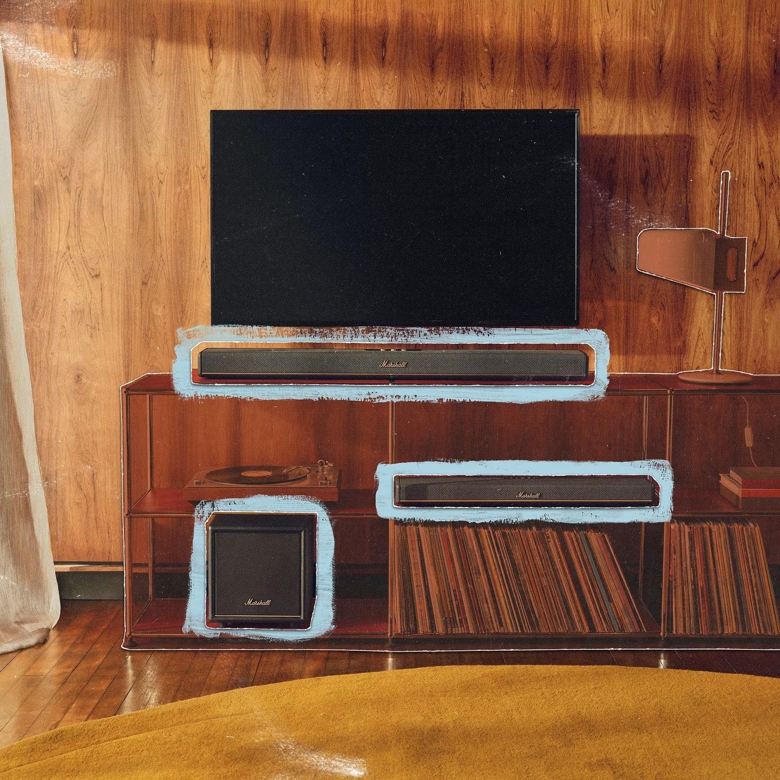 Marshall Heston Sub 200 Subwoofer profondi per TV, film e musica | Connettività Bluetooth LE e RCA mono - Nero