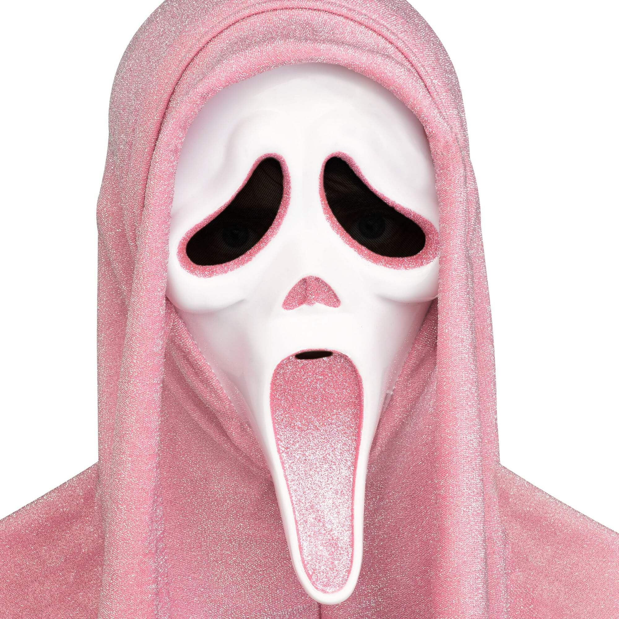 Fun World Masque de cri rose pailleté sous licence officielle Ghost Face