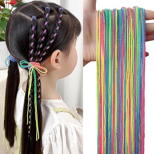 32 cuerdas coloridas para trenzas, lazos para trenzar múltiples arcoíris, banda de cuerda de cabello de color degradado, accesorios de peinado para