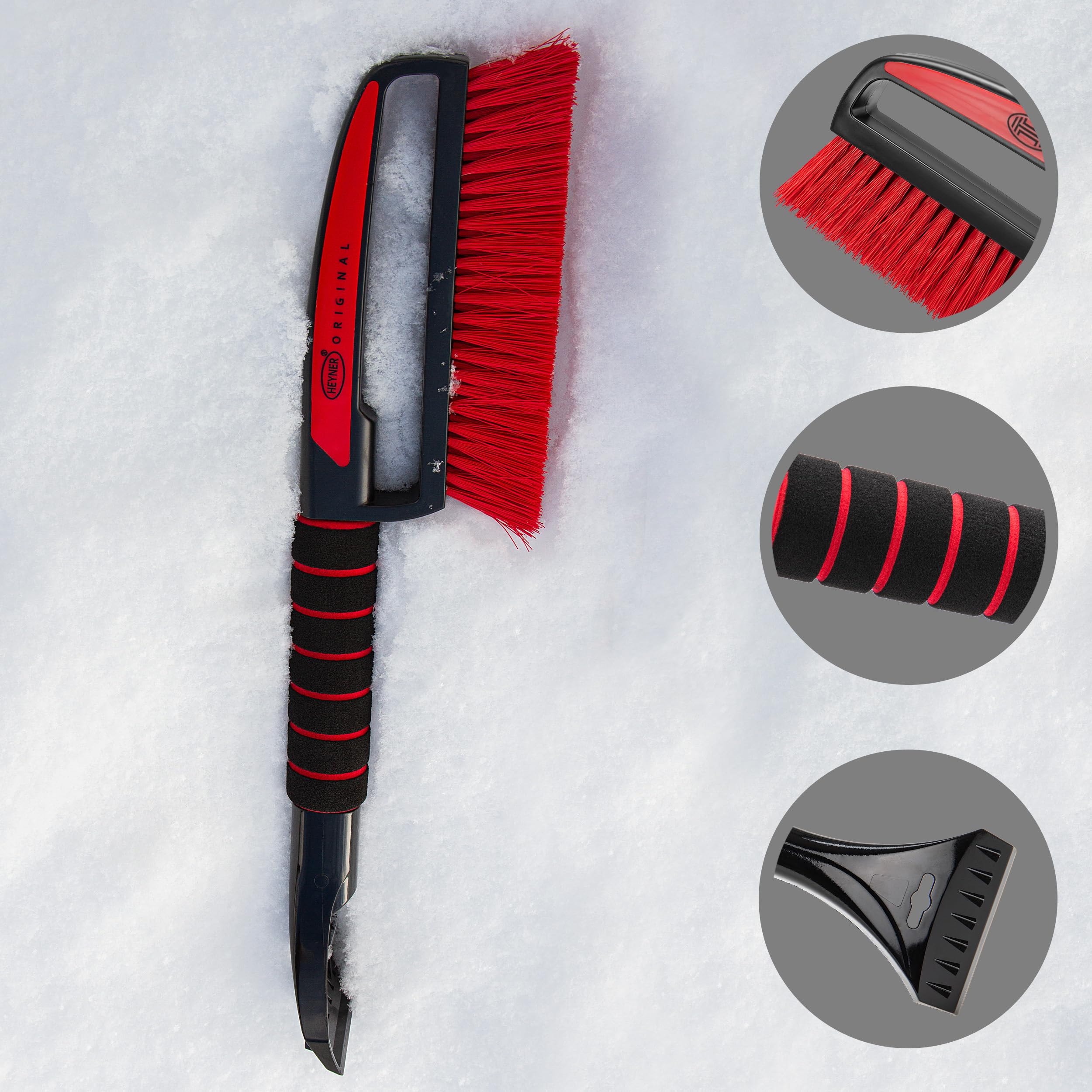 HEYNER 995100 Scopa per neve nero Rosso