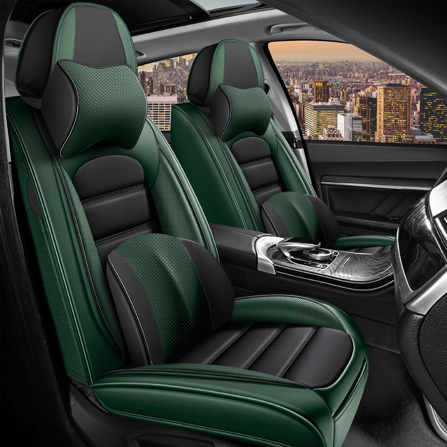 Seat Covers Fit for Ford F-150 2009-2024 Waterproof Leather Seat Covers,Non-Slip Easy to Install Vehicle Cushions Cover,Seat Protectors Interior Accessories(Black Coffee,5 Seats Standard)