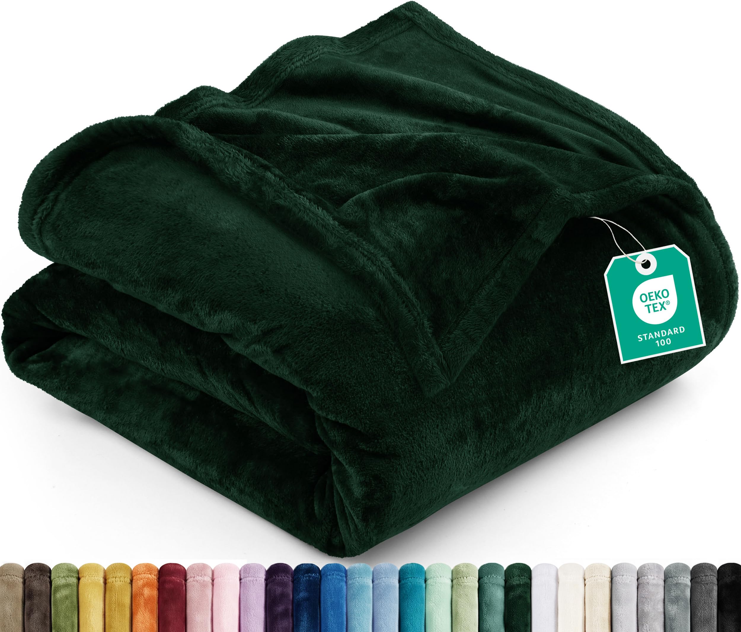 Utopia Bedding Soft Fleece Bed Blanket Throw Size Forest Green (50x60 Inch)