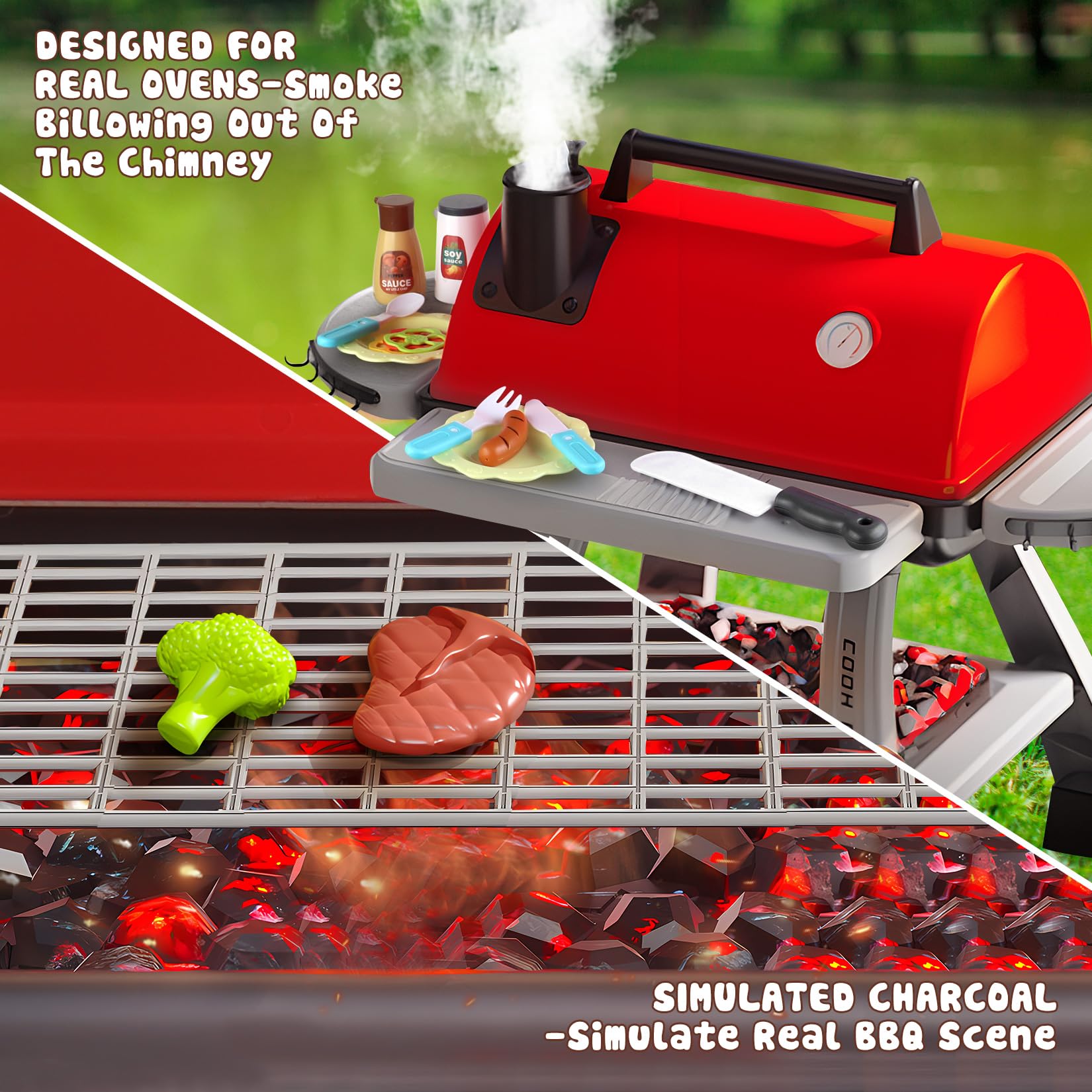 Amazon | Blueyak 幼児用BBQグリルプレイセット - キッチンのおもちゃ