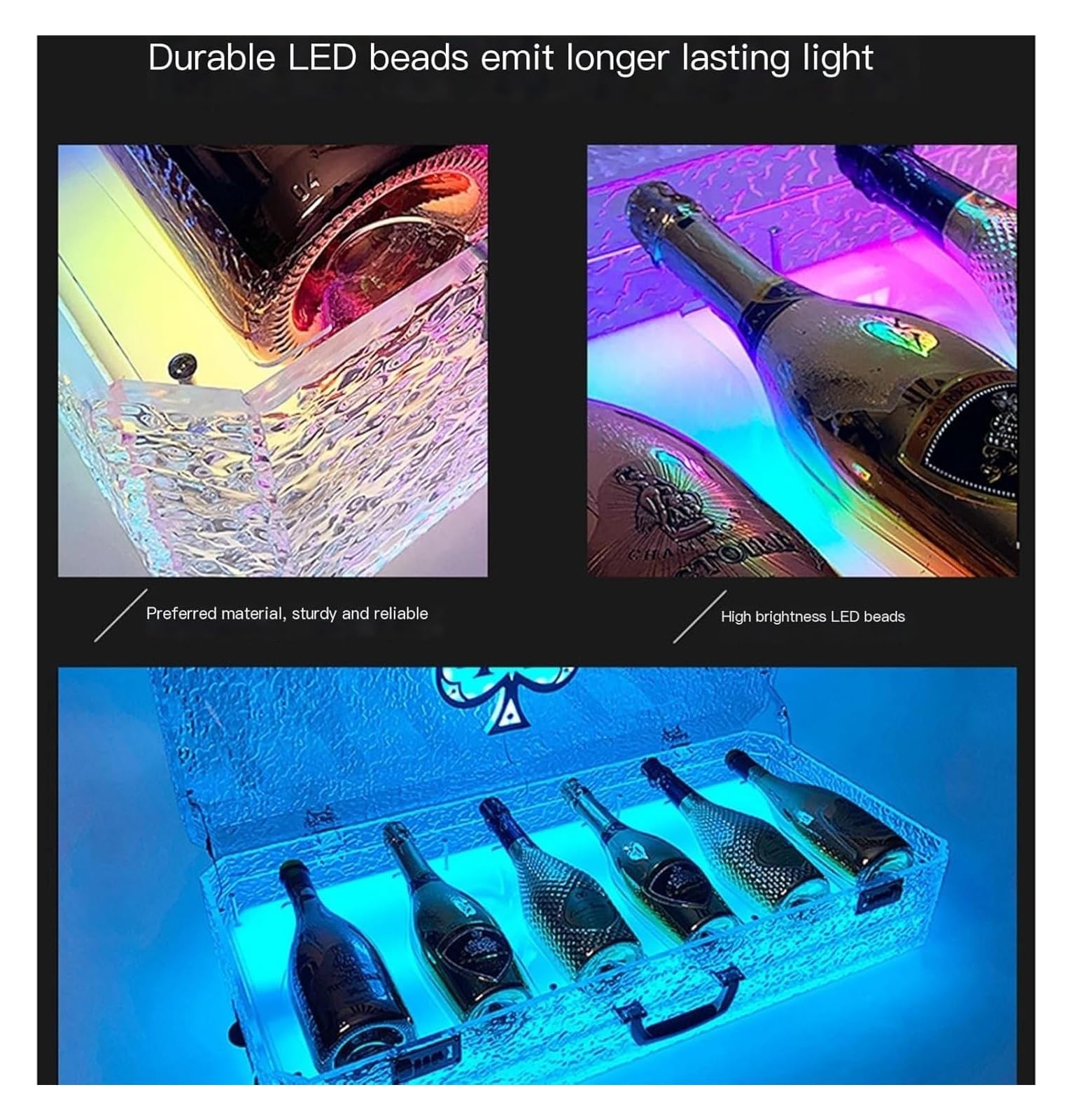Presentatore di champagne Ace of Spades - Espositore for bottiglie a LED for locali notturni, bar ed eventi