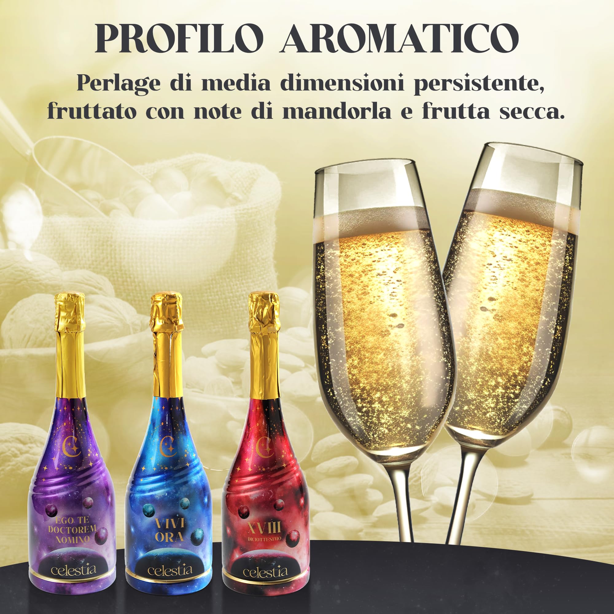 VIVI ORA Vino Spumante Extra Dry 0,75L – Metodo Charmat | Unica per originalità pensiero e lavorazione | 11,5% vol | Ideale per Brindisi, Lauree, Battesimi | Servizio 4–6°C
