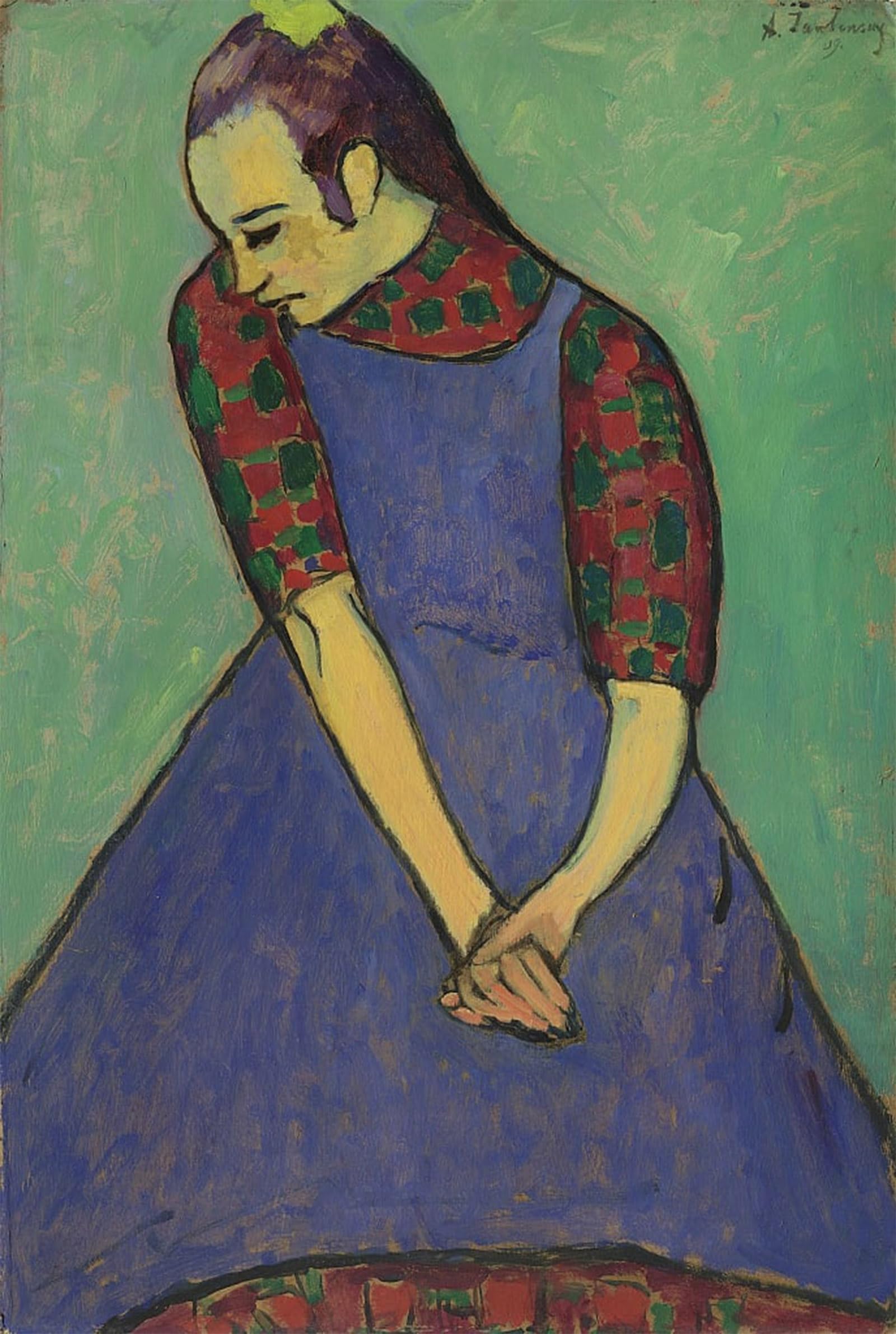 POSTERIIk Vintage Print Pop Art Landscape Artwork Blue Apron by Alexej Von Jawlensky Art Prints for Office Home Decor 60x90cm