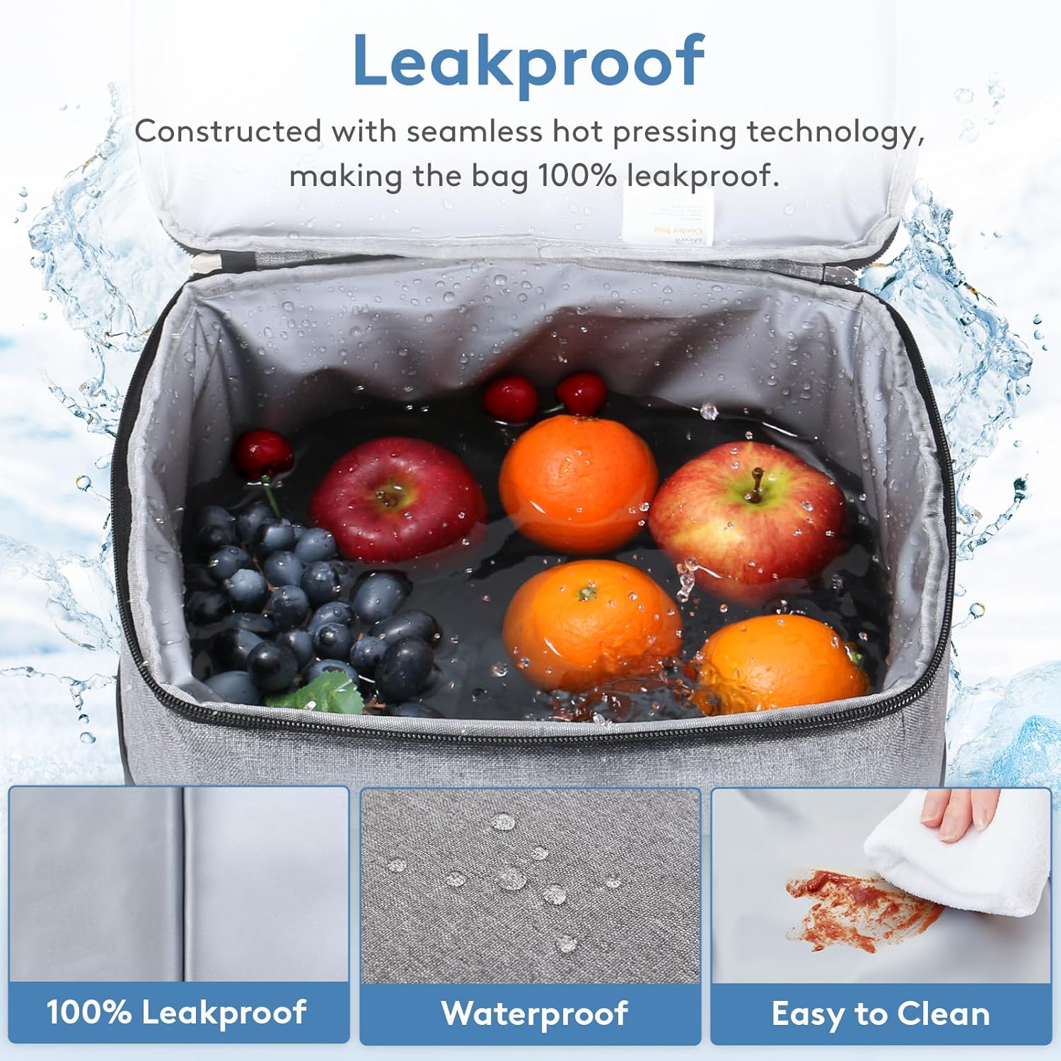 Lifewit Cooler Bag 30/50/60 Cans Collapsible and Insulated Large Lunch Bag Leakproof Soft Cooler Portable Tote for Camping/BBQ/Family Outdoor Activities - Image 3