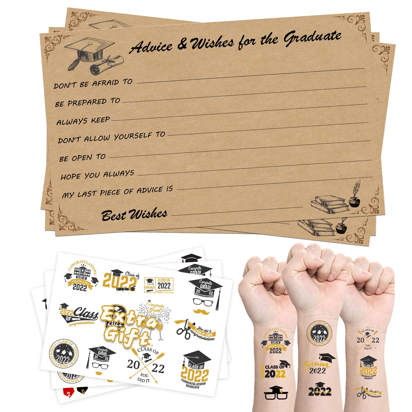 Fibevon Graduation Party Supplies - 50-Pack, 4x6 Inch Cards, Suitable for Any Graduate, Concludes with a Long Lasting Keepsake