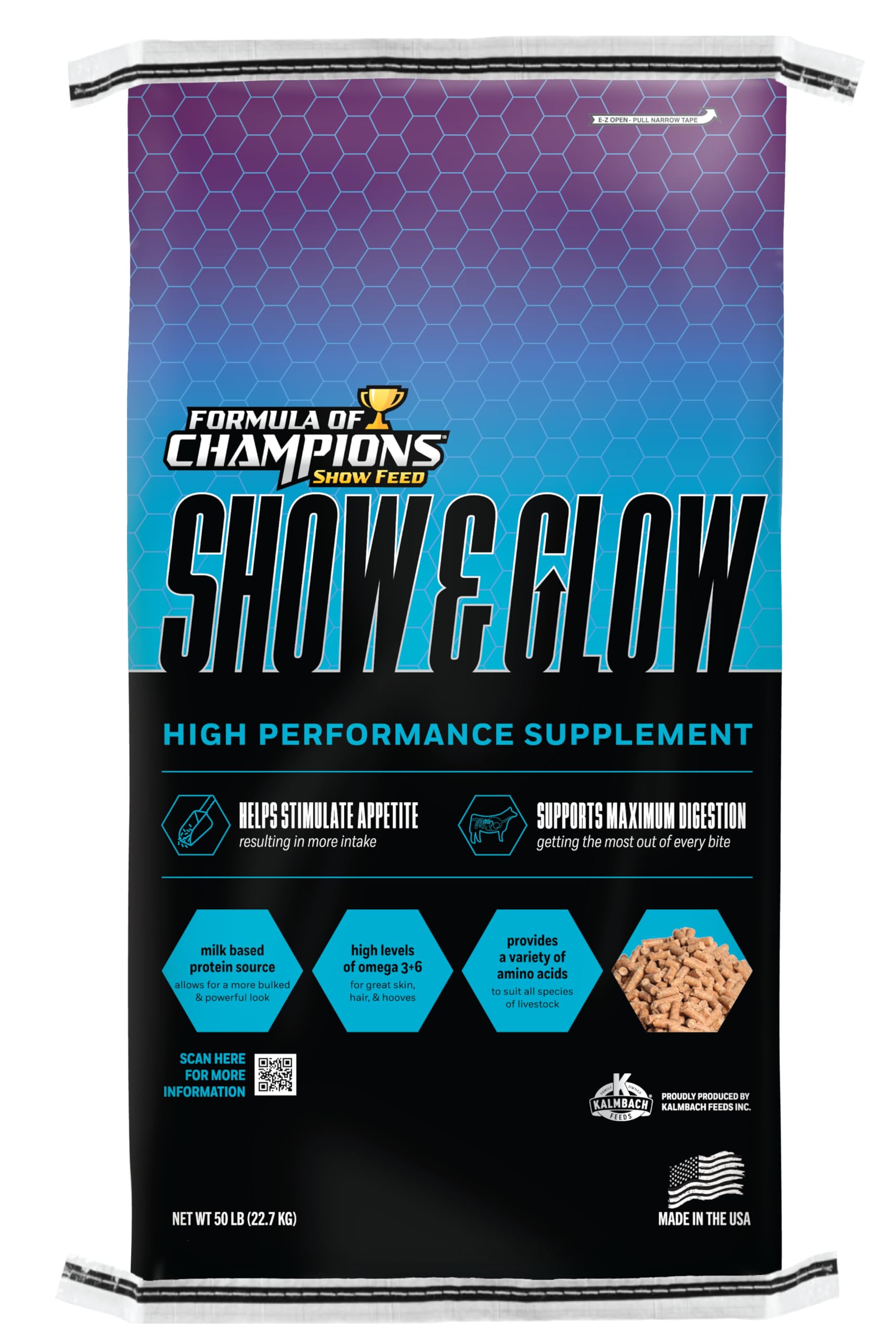 Kalmbach Feeds Formula Of Champions Show And Glow, 50 Lb