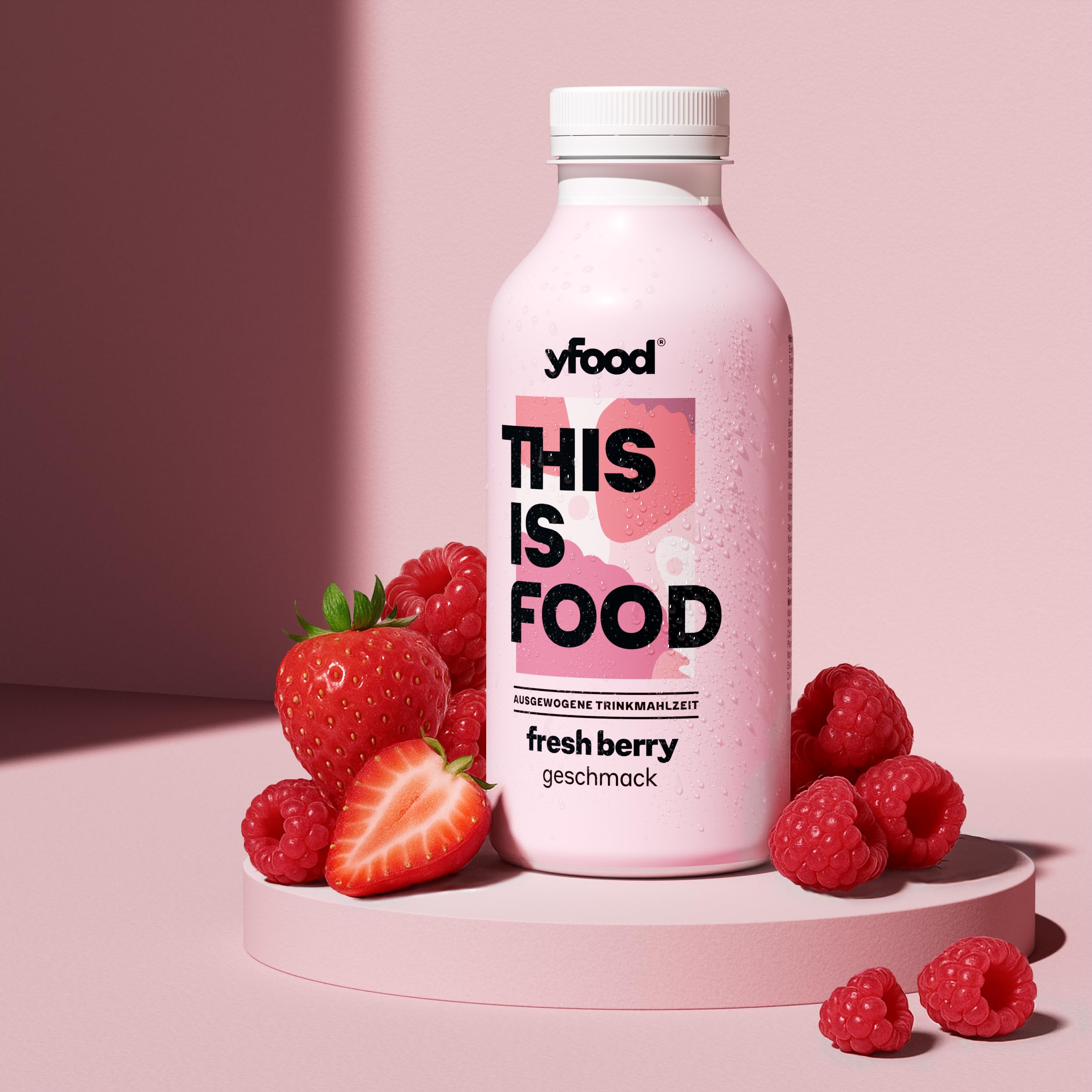 yfood Drink Fresh Berry, Leckere Trinkmahlzeit für unterwegs, THIS IS FOOD Drink, 33g Protein, 26 Vitamine und Mineralstoffe, 6 x 500ml, Geschmack Beere, inkl. 1,50 € Pfand