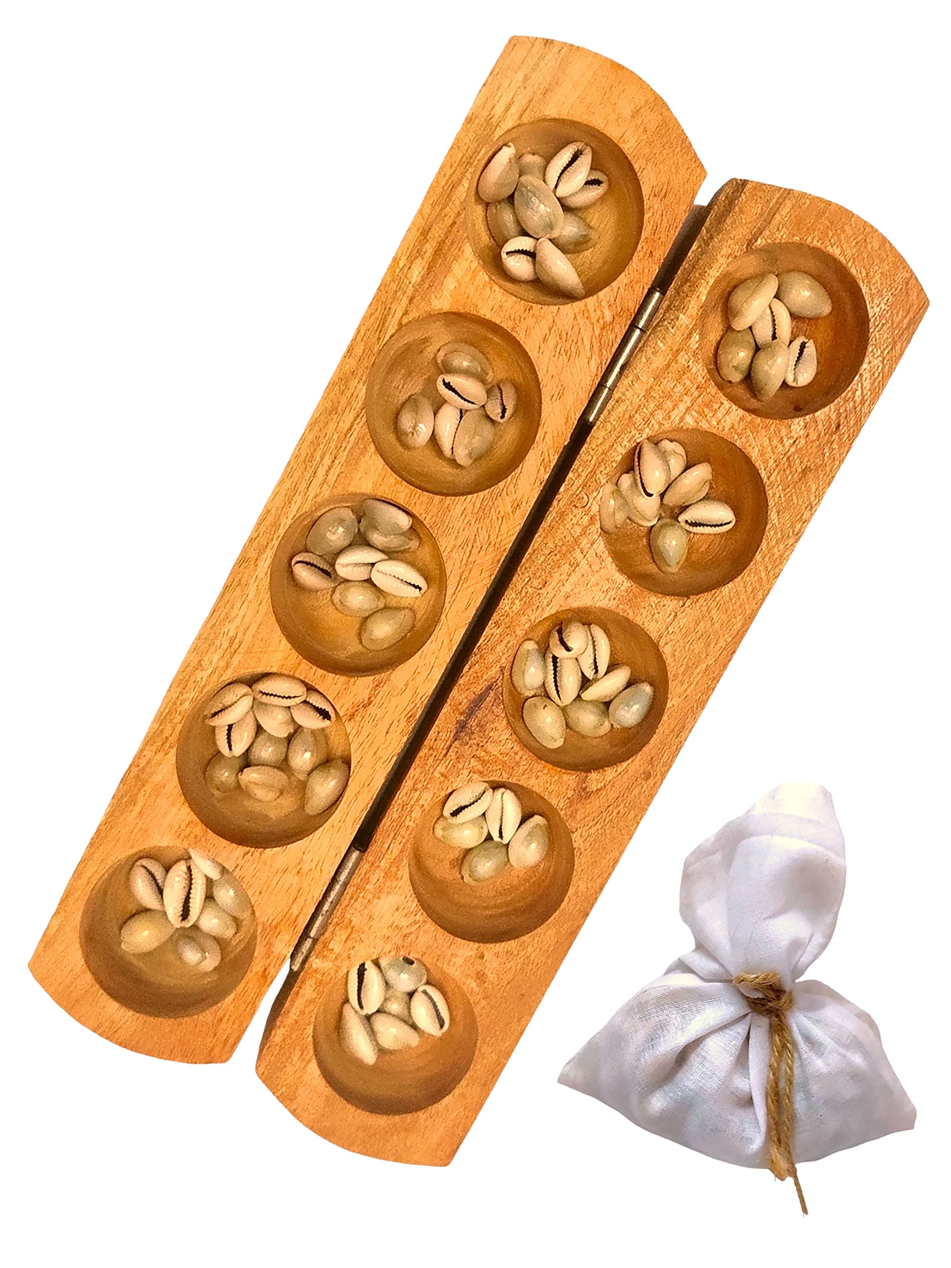 Leance Kraft Vamana Guntalu/Pallanghuzi/Mancala Wooden Board Game with 50 Cowrie Shells - 10 Pit and Dayakattai/Pachikalu Pasa/Chausar (Model 3) (B09FSWYYWG) Amazon Price History, Amazon Price Tracker