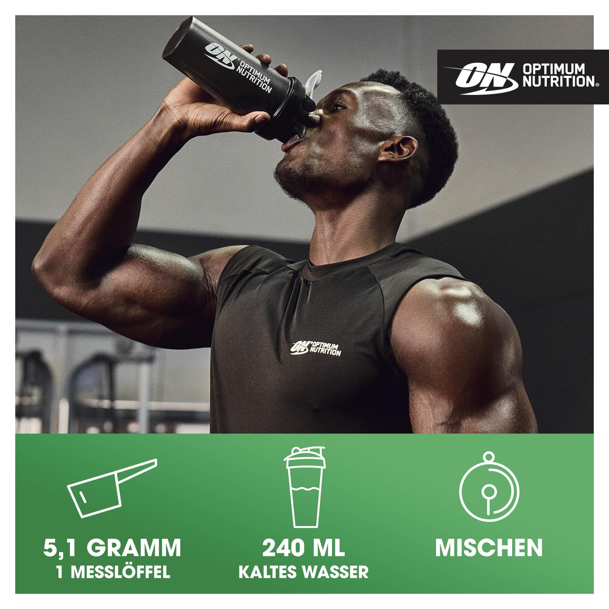 Optimum Nutrition Glutamin-Pulver, l-Glutamin-Aminosäure-Pulver, Nahrungsergänzungsmittel vor und nach dem Training Shake, nicht aromatisiert, 123 Portionen, 630 g