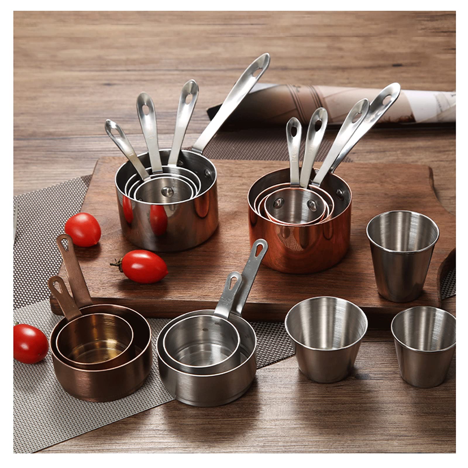Krüge für Sahne und Milch, Wandverdickte Edelstahl Sauciere 120 ml oder 200 ml, Sauciere mit verlängertem Griff (ein Stück/Roségold) Milch (Größe: Mittel) (Größe : M)