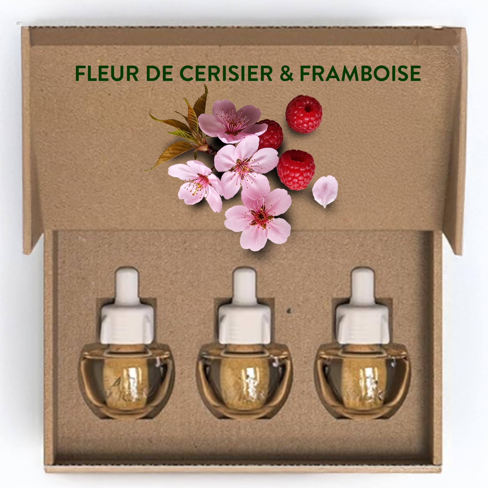Air Wick Desodorisant Maison Recharge Diffuseur Electrique Fleur de Cerisier et Framboise 3 x 19 ML